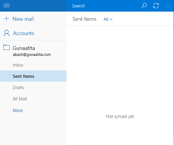 windows 10 mail apps unable to sync email